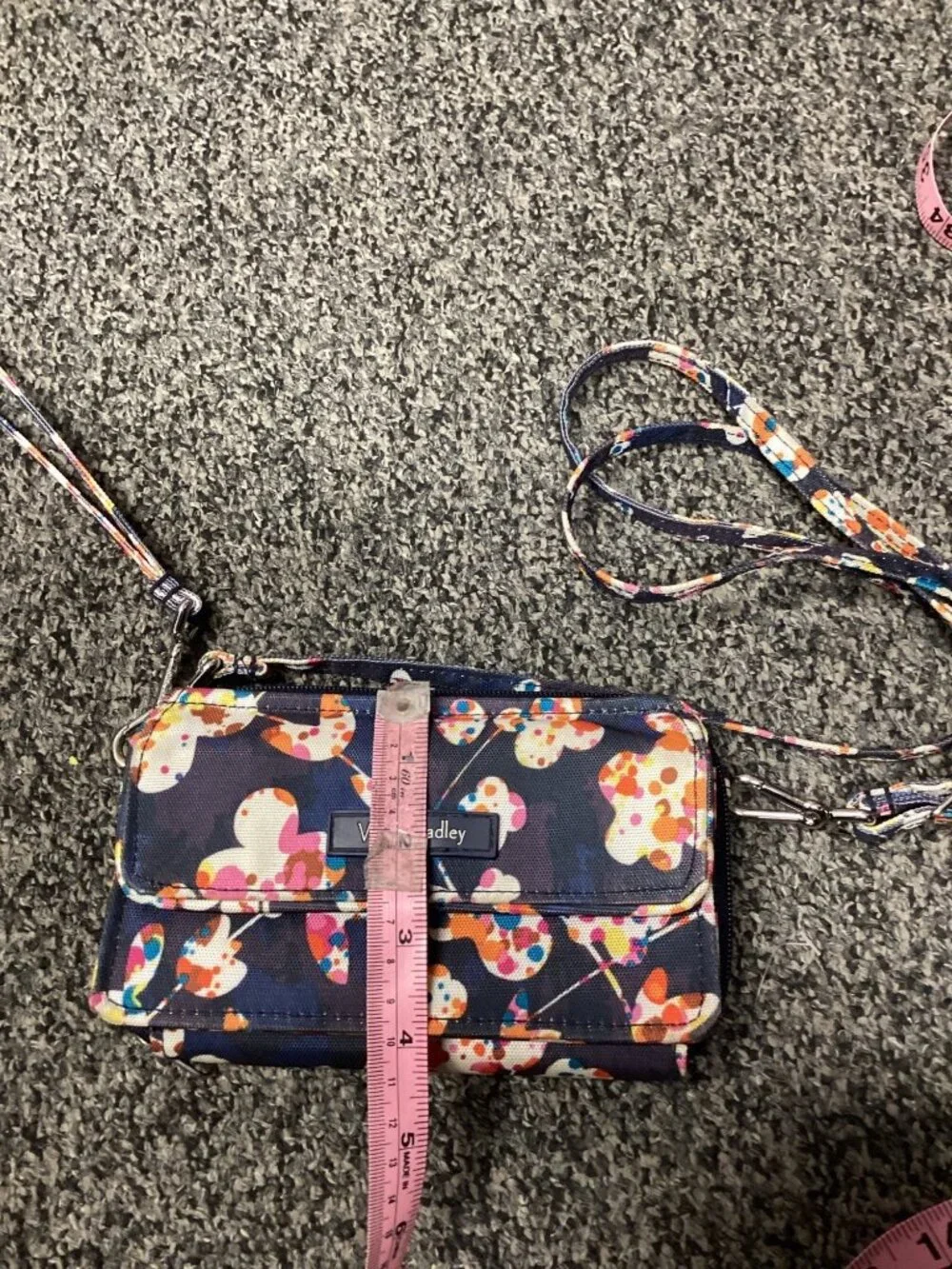 Vera Bradley Floral Wristlet Wallet Purse With Strap Multicolor  Zip Closure Car - Picture 5 of 10